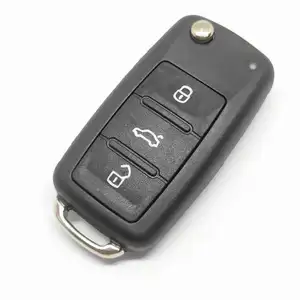 V-W 3 кнопочный флип-чехол с черным логотипом с штифтом, но без буквы задняя сторона без винта автомобильный защитный чехол для ключа