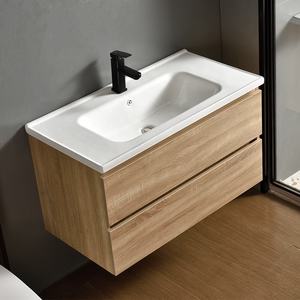 Meja rias furnitur dinding Modern wastafel keramik wastafel tangan atas wastafel kamar mandi ukuran kecil - Product Image 3