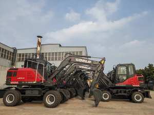 Excavadora hidráulica de ruedas pequeñas de marca WORLD con abrazadera de madera excavadora de ruedas a la venta excavadora de 70 toneladas - Product Image 3