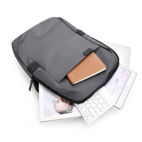 Sac à dos d'affaires pour homme en PU imperméable, personnalisé avec logo, grande capacité, chargement USB, léger, pour ordinateur portable, vente en gros