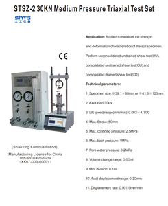 STSZ-2 30KN Set di <span class=keywords><strong>Test</strong></span> triassiali a pressione midium misura le caratteristiche di resistenza e deformazione dell'esemplare del suolo - Product Image 2