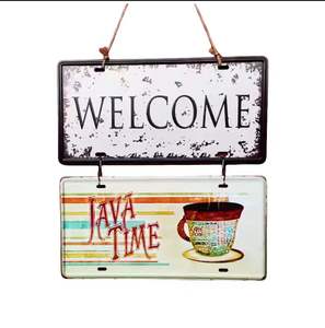 Plaque de logo de graduation en fer rétro antique, peinte, rectangulaire, pour la décoration murale de restaurant, magasin - Product Image 1