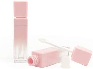Wholesale Square Transparent 6ml Lip Tint <b>Tube</b> Unique Shape pink Color <b>Plastic</b> Empty Lip Gloss <b>Tubes</b> - Product Image 3