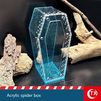 Terrarium Moderne en Acrylique Transparent en Forme de Cercueil avec Trous d'Aération pour Reptiles, Araignées, Insectes, Geckos – Boîte de Reproduction Compacte