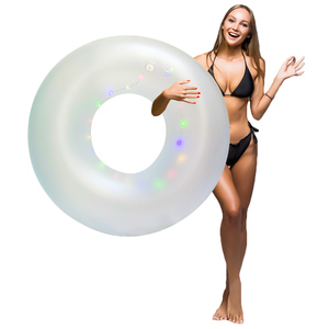 Anneau de natation gonflable à LED, flotteur gonflable avec <span class=keywords><strong>tube</strong></span> de piscine gonflable clignotant à LED avec LED, meilleure vente en usine 2023 - Product Image 4