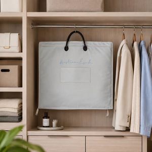 Sac de rangement pour vêtements en tissu Oxford personnalisable, housse de costume zippée grande capacité avec poignée pour achat en gros - Product Image 4