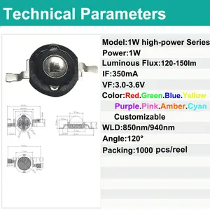 K1 इन्फ्रारेड लैंप एलईडी कैमरा लाइट सप्लीमेंट हाई-पावर इन्फ्रारेड 1-3W 850 940nm का उपयोग कर रहा है
