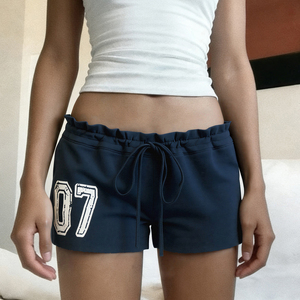 Shorts Deportivos para Mujer, Modelo 07, con Estampado, Cintura con Cordón Ajustable, Casuales, Atléticos, de Mezcla de Algodón, para Fitness y Ocio - Product Image 1