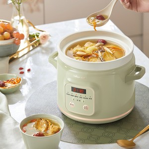 Casserole électrique Bear 2L en céramique avec minuteur intelligent pour soupes et bouillies, usage domestique - Product Image 1