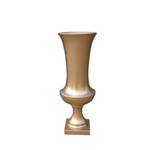 Centros DE MESA DE BODA elegantes modernos jarrón de pie con columnas de fibra de vidrio blanco gigante maceta de <span class=keywords><strong>trompeta</strong></span> dorada alta - Product Image 5