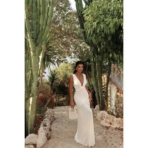 Robe de soirée blanche à taille empire et coupe trapèze avec détail rose, taille XL, manches courtes, style simple, pour femmes grandes tailles - Product Image 5