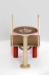 Casetta per gatti e torre in cartone ondulato a tema meduse rosa per arrampicarsi, graffiare e riposare - Product Image 3