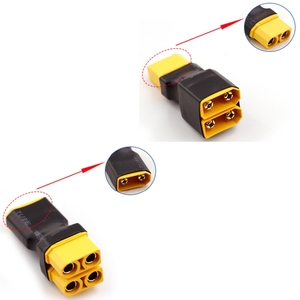 อะแดปเตอร์แบตเตอรี่ลิเธียม RC แบบขนาน XT90 1 ตัวเมียเป็น 2 ตัวผู้ และ 2 ตัวผู้เป็น 1 ตัวเมีย 45A พร้อมขั้วต่อ XT90-F XT90-M - Product Image 1