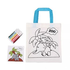 Kit de sac à main DIY mignon pour enfants, motif personnalisé, pour la création de sacs à motifs de graffiti, de dessins scolaires, d'écritures manuscrites, de lettres écologiques, fait main, vente en gros - Product Image 1