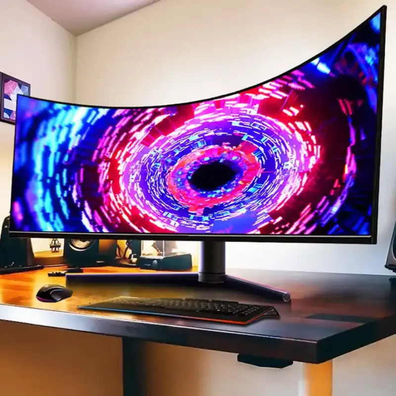 Monitor game, desain dudukan datar 144hz Hd 32 Desktop penuh pabrik melengkung 1080p Panel komputer game 24 Lcd monitor inci