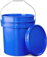Bahan HDPE Berfluorinasi, Ember Plastik PP 1-33L Grosir, Wadah Kemasan Makanan Daur Ulang, Kontainer dengan Logo Kustom, Tutup Kedap Bocor