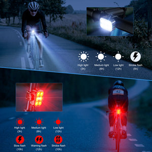 Luz Trasera para Bicicleta Impermeable con Energía Solar, 6 Modos LED, Advertencia de Seguridad, Recargable - Product Image 2