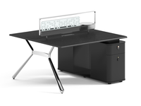 Scrivania Direzionale Modulare Aperta per 4 Persone in Legno Massello, Moderna e Resistente, con Funzioni Multiple e Colori Personalizzabili per Ufficio