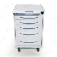 Armoire de rangement moderne à 5 tiroirs pour clinique, meuble d'outillage en résine robuste, mobilier de laboratoire mobile personnalisé, armoire dentaire
