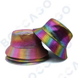 Chapeau Bob Métallique Holographique Arc-en-ciel Brillant Iridescent Couleur Laser Unisexe pour Festival, Soirée Rave et Protection Solaire - Product Image 3