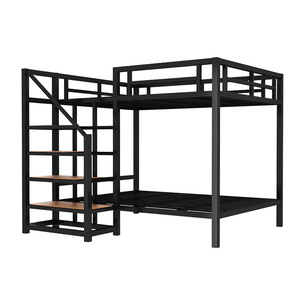 Современная многофункциональная кровать из кованого железа, простая одноквартирная кровать с железным каркасом, компактная двухъярусная кровать, верхний слой, металлический - Product Image 5