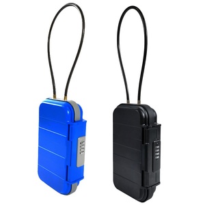 Coffre-fort de voyage étanche avec apparence bleue colorée, serrure à combinaison à 4 chiffres G13, rangement suspendu pour le camping en plein air - Product Image 1