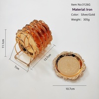 6 pièces Mini assiettes à gâteau, petites coupelles à cupcakes, sous-verres de bar, fournitures de cuisine, décoration douce, accessoires de mariage, style végétal européen