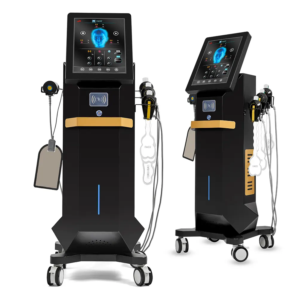 2024 Veitical EMS RF Face Lift Machine Ems Pads Stimulation électromagnétique Monopole RF Dispositif de serrage de la peau