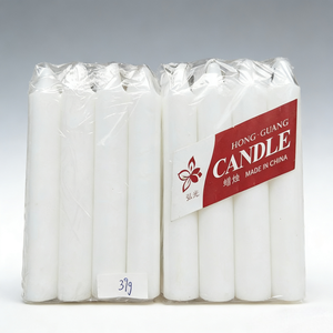 Белые тонкие свечи-столбики для церковных и домашних торжеств, долгогорящие, из парафинового воска, оптом - Product Image 4