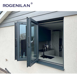 Bằng tay hoạt động nhôm kính gấp cửa sổ ngang địa phương cửa sổ nhôm Bifold cho nhà bếp và ban công sử dụng - Product Image 1