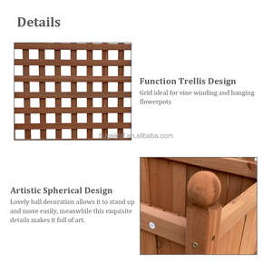 Grande boîte de jardinière en bois autoportante 2 en 1, lit de jardin extérieur en bois de <span class=keywords><strong>sapin</strong></span> surélevé avec treillis - Product Image 3