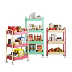 Chariot de rangement moderne à 3 niveaux en acier au carbone, robuste et multifonctionnel, chariot utilitaire mobile pour la <span class=keywords><strong>cuisine</strong></span>, les collations, le stockage des aliments, la maison - Product Image 1