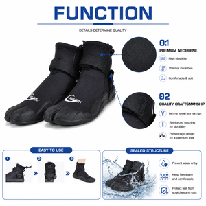 Bottes de plongée en caoutchouc pour activités aquatiques en extérieur, chaussures de surf avec accessoires de plongée, bottes de plongée sous-marine pour la pêche au harpon et le paddleboard - Product Image 5