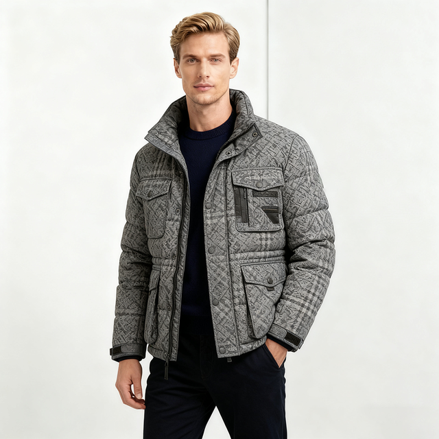 Neohope High Quality Custom Logo Retro Washed Sun Faded Duck Down Boxy Fit Men's Down Jacket
