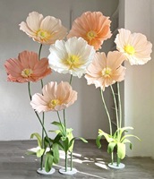 Amapola de Papel Gigante Realista con Base, Decoración para Escaparates, Bodas y Fotografía Comercial