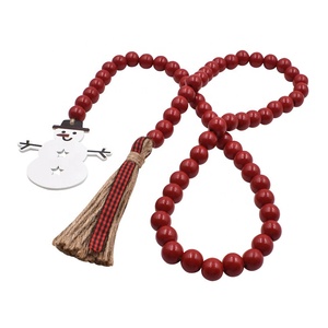 Nouvelles pampilles en corde de chanvre à motif café et perles en bois colorées pour la décoration de plateaux, ornements et pendentifs - Product Image 2