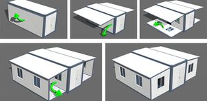 工厂定制<span class=keywords><strong>2</strong></span>卧室可扩展集装箱房屋移动式模块化双翼全农舍办公室酒店 - Product Image 5