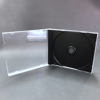 Kotak Penyimpanan Pelindung DVD Transparan Plastik PS Hitam untuk Album Musik dan Disk Game, Custom Pabrik, Ukuran 10mm, Single CD Jewel Case