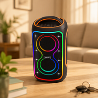 Enceinte portable BKK / OEM 80W IPX5 avec microphone intégré, longue autonomie de batterie, lumière LED RGB pour Boombox extérieur