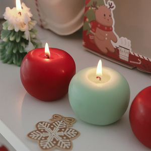 Velas aromáticas con forma de manzana, cera de parafina, decoración navideña, regalo para las fiestas, fragancia. - Product Image 3