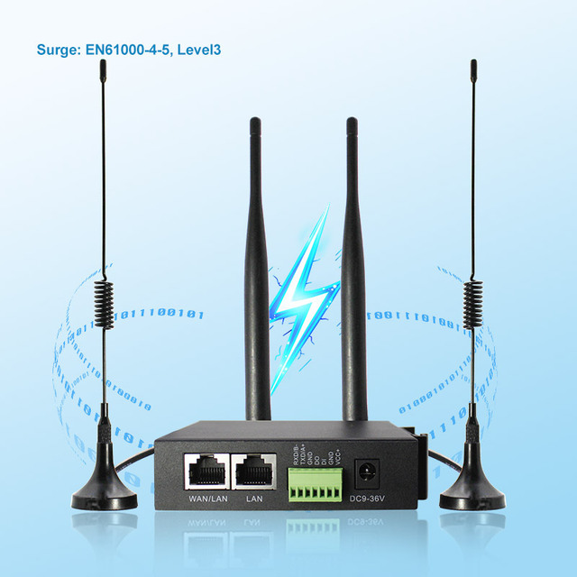Industrial Lte 4G Dtu Router 300Mbps Dc9-36V Openwrt Rs485 Gateway Modem Modbus Rtu Mqtt Wi-Fi 4G Wireless Router With Sim Card