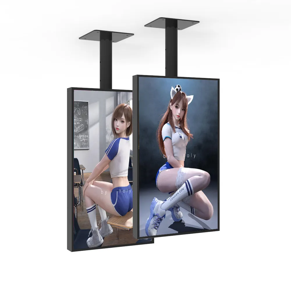 Customized single-sided 55-inch display window hanging high-brightness LCD display indoor advertising digital signage