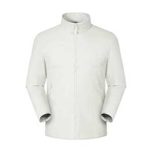 Veste coupe-vent pour hommes, col montant, couleur unie, fine, simple couche, avec doublure intérieure, vêtements de travail d'hiver - Product Image 3