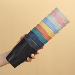 OEM tùy chỉnh tái sử dụng rơm lúa mì ly với mô hình thẳng đứng không thể phá vỡ uống cà phê đầy màu sắc ly bán buôn - Product Image 1