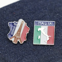 Nuevo Broche de Viaje con Diseño Creativo de Torre de PVC, Mapa de Francia y Bandera del Reino Unido, Impresión por Transferencia de Calor, Accesorio para Ropa