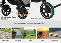 Poussette pliable pour animaux de compagnie en métal SBB C330L |   Détachable |   Chariot portable pour chats et chiens en extérieur