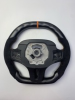 Volante de Fibra de Carbono con Base Plana para Serie 1 M Performance con Costuras Naranjas, Calefactable, Reemplazo OEM, 3 Radios M