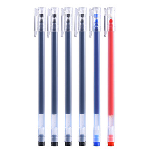 2025 trasparente penna Gel 0.5mm esame ago penna a sfera studente cancelleria blu rosso fatto di plastica all'ingrosso - Product Image 5