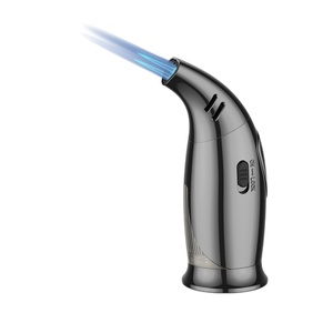 2024 nouveautés forte coupe-vent conception personnalisée Triple flammes rechargeable Cigarette polyvalent BBQ incliné torche briquet - Product Image 4