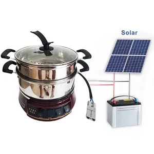 portable 24V double boiler 304 stainless steel 800 Watt solar power battery powered solar steamer pot cooker